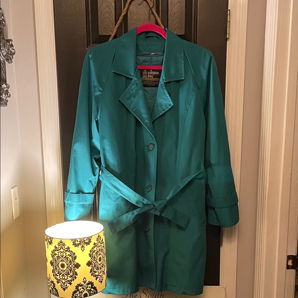 London Fog Teal Trench Coat